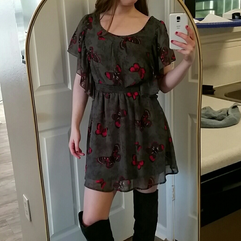 Grey butterfly dress